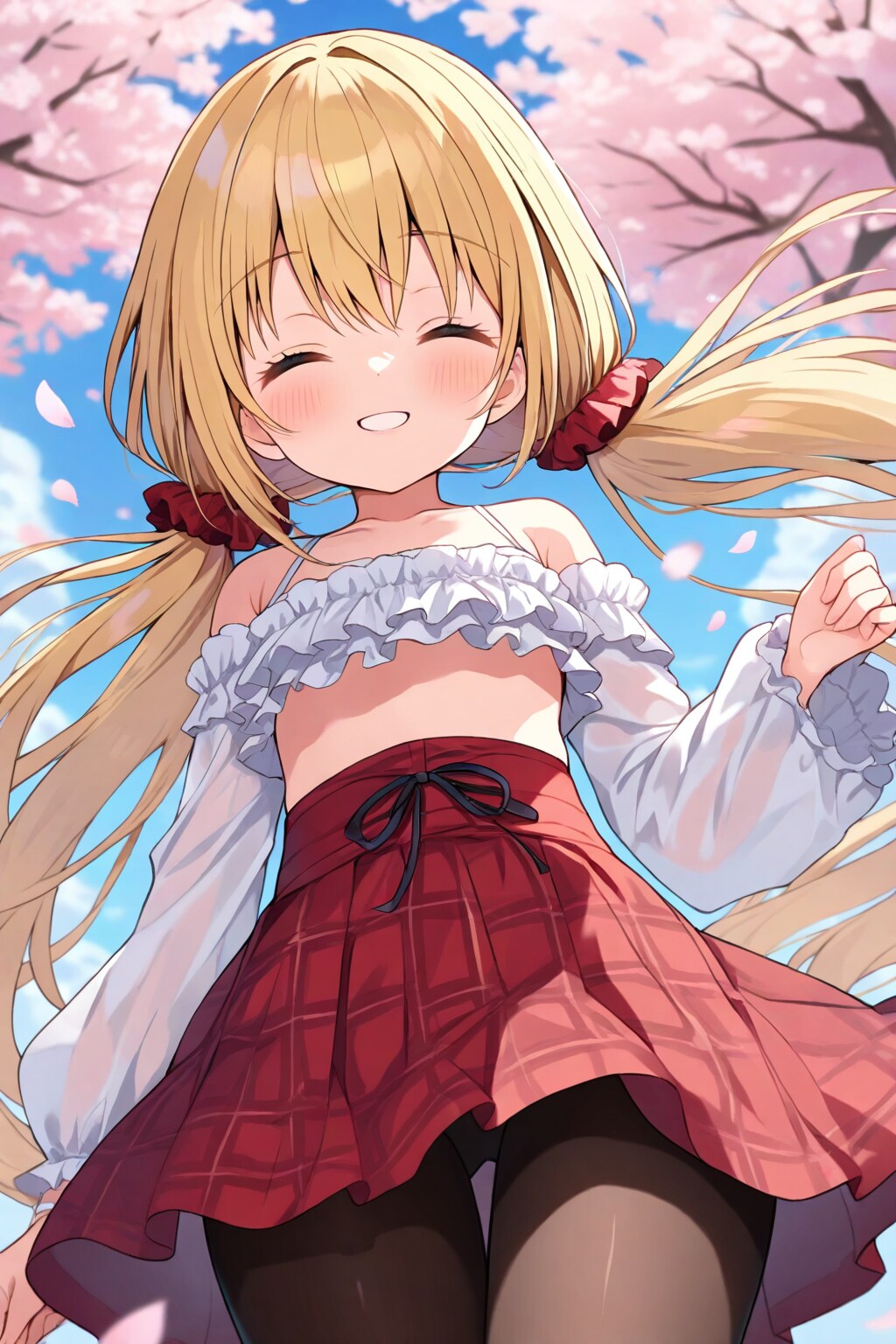 お花見に来た茉莉花ちゃん