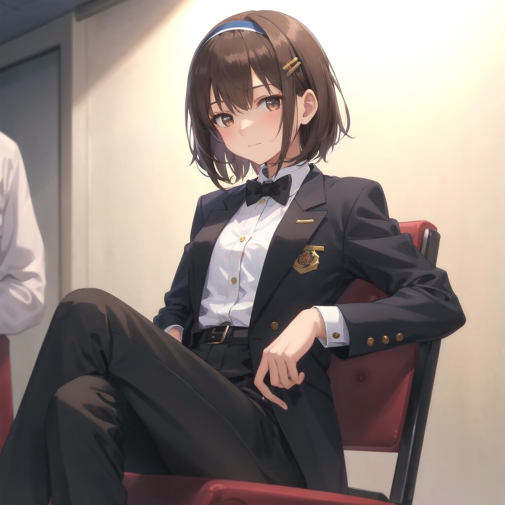 椅子に座って休憩