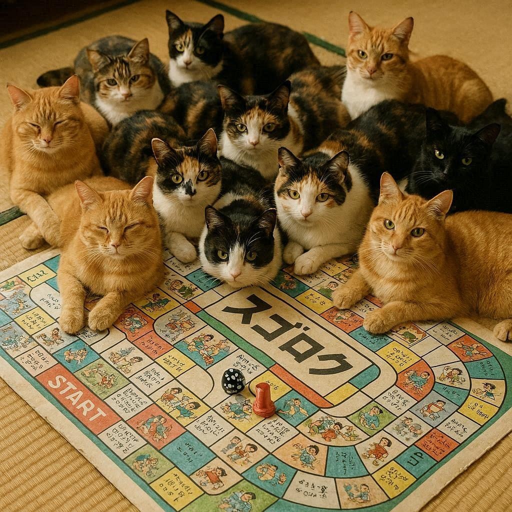 猫がやるすごろく