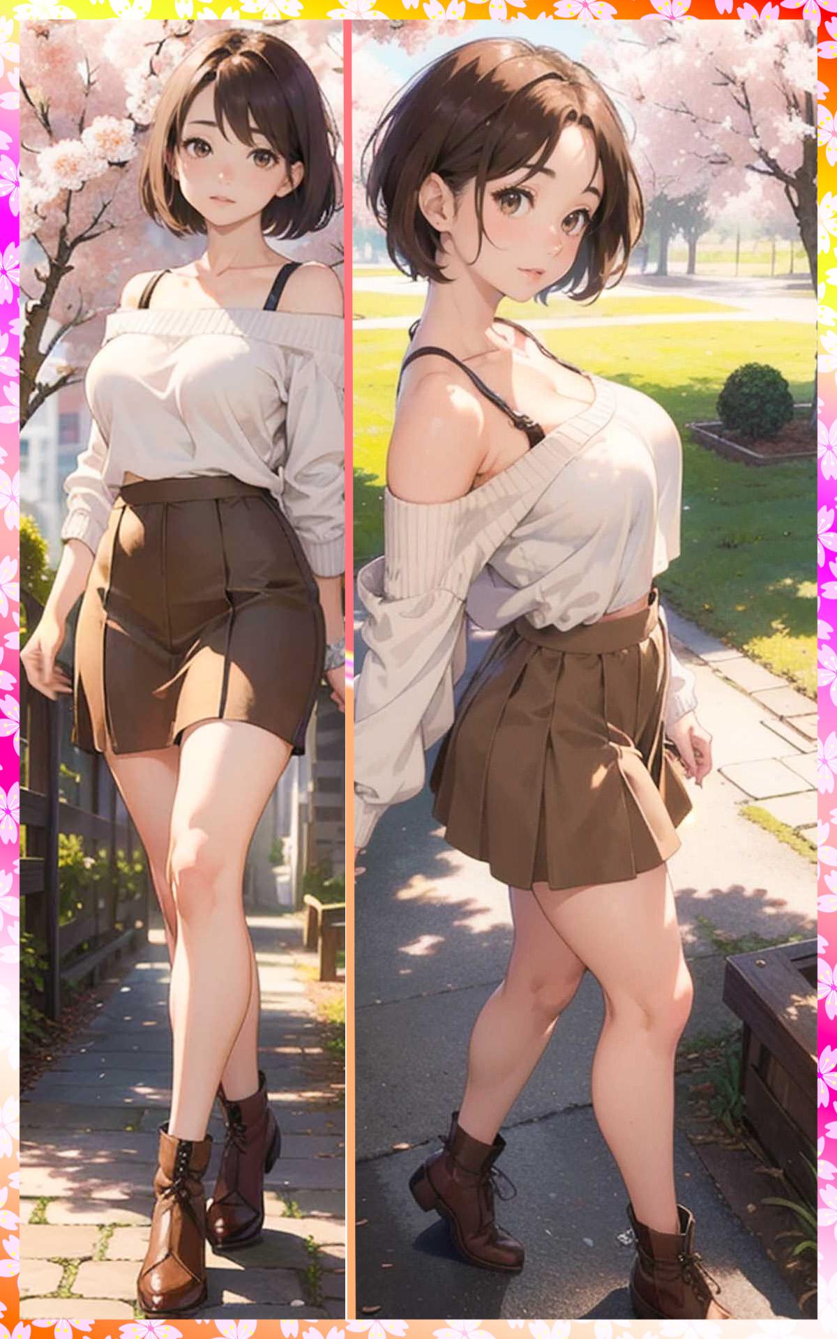 ｊｋ私服花見　JK private clothes cherry blosso