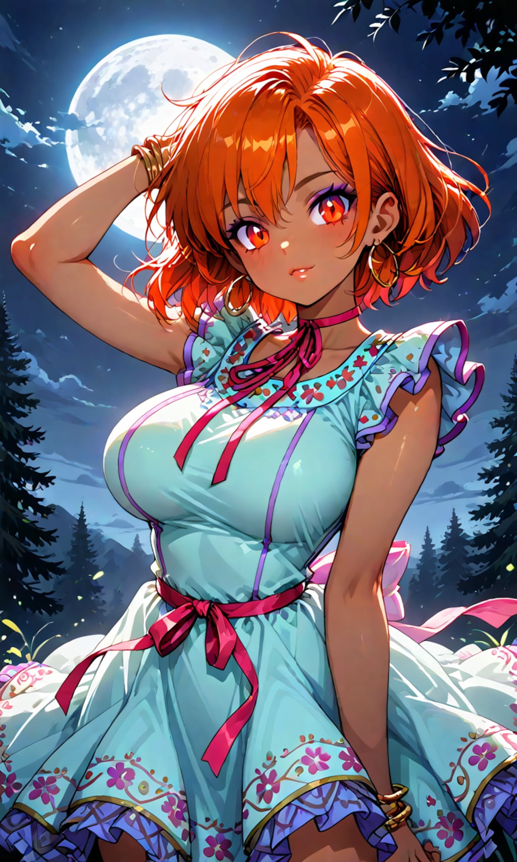幻想的な褐色美女