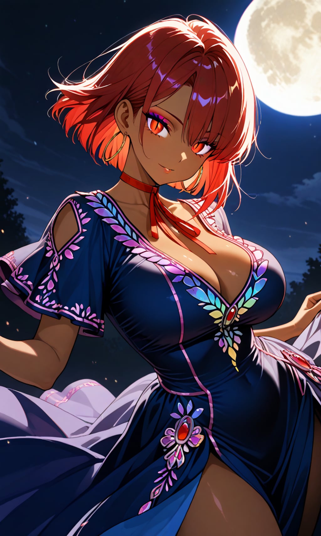 幻想的な褐色美女