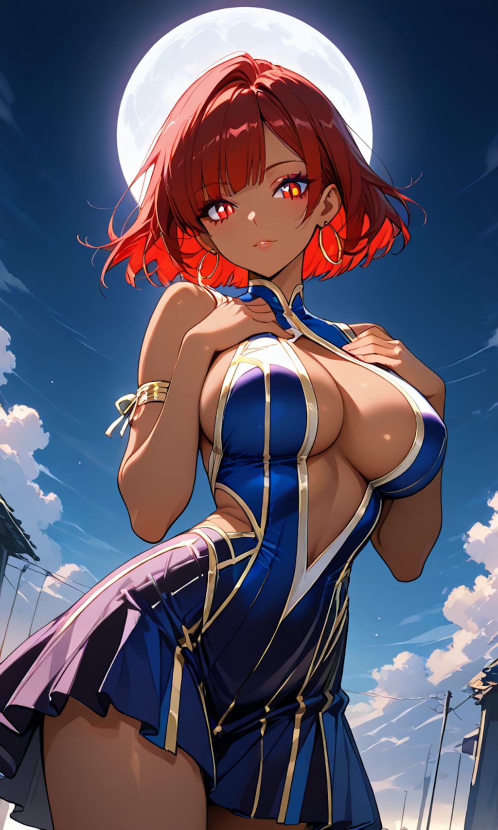 幻想的な褐色美女