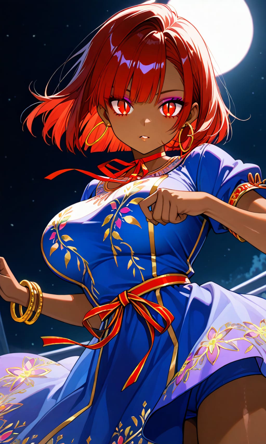 幻想的な褐色美女