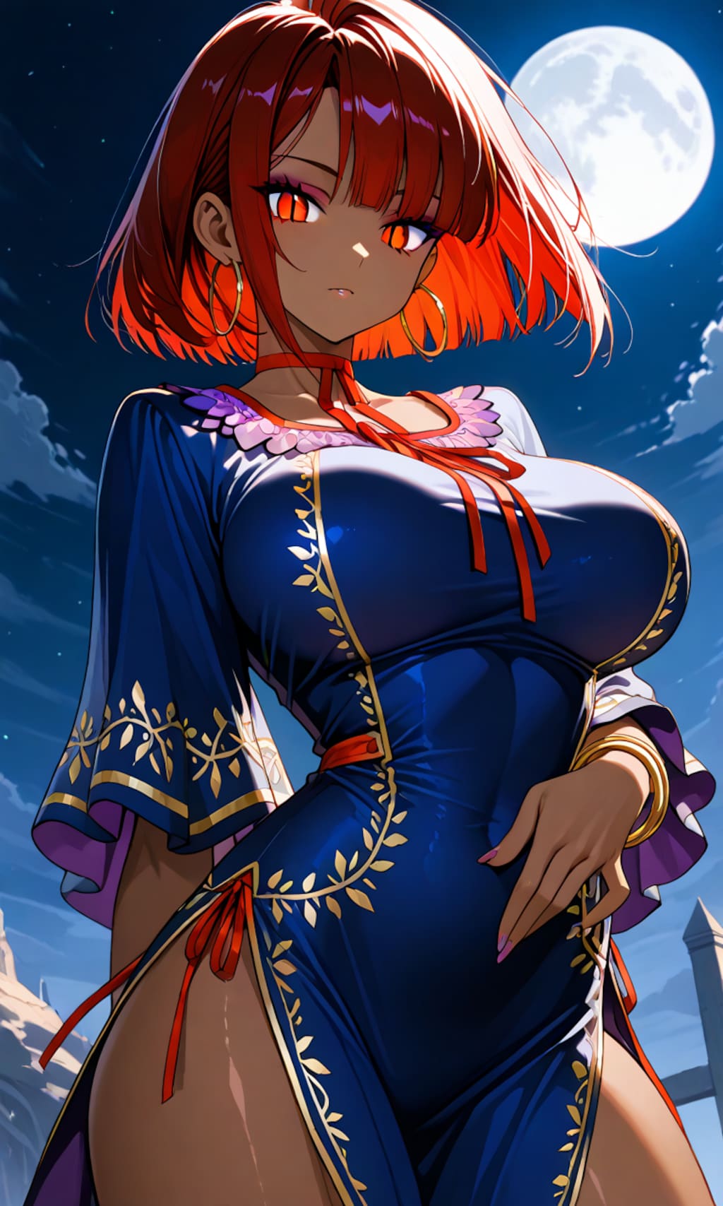 幻想的な褐色美女