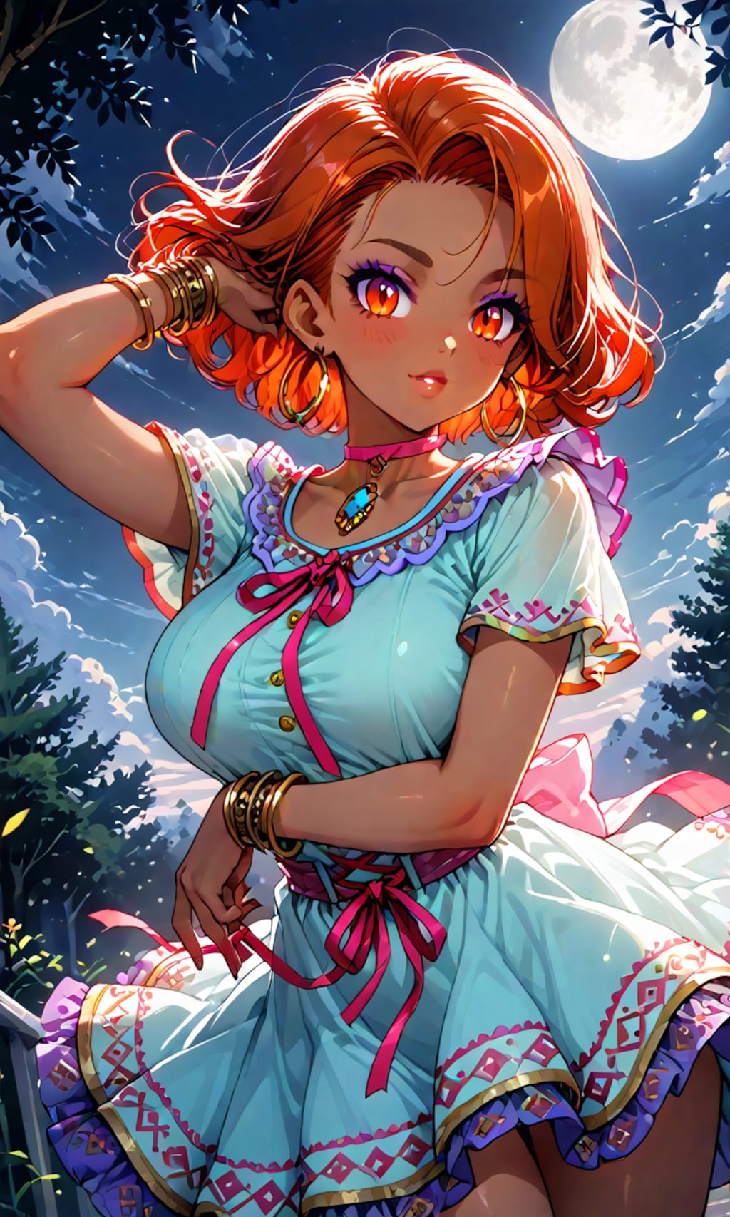 幻想的な褐色美女