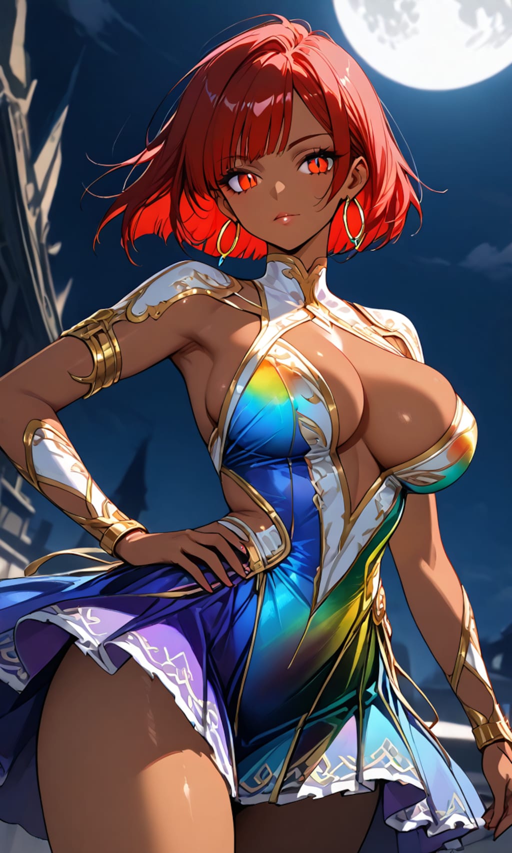 幻想的な褐色美女