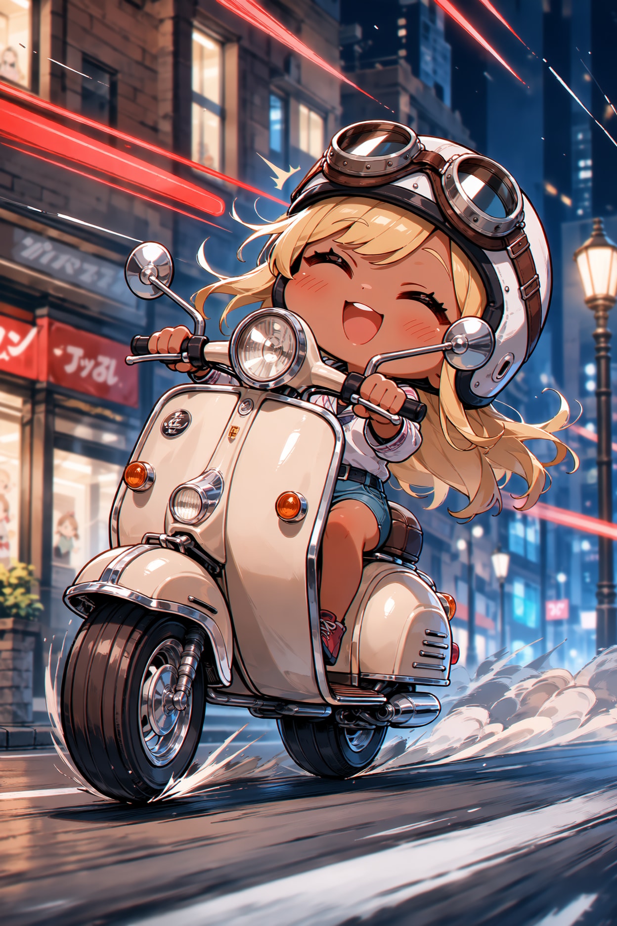 スクーターに乗る黒ギャル