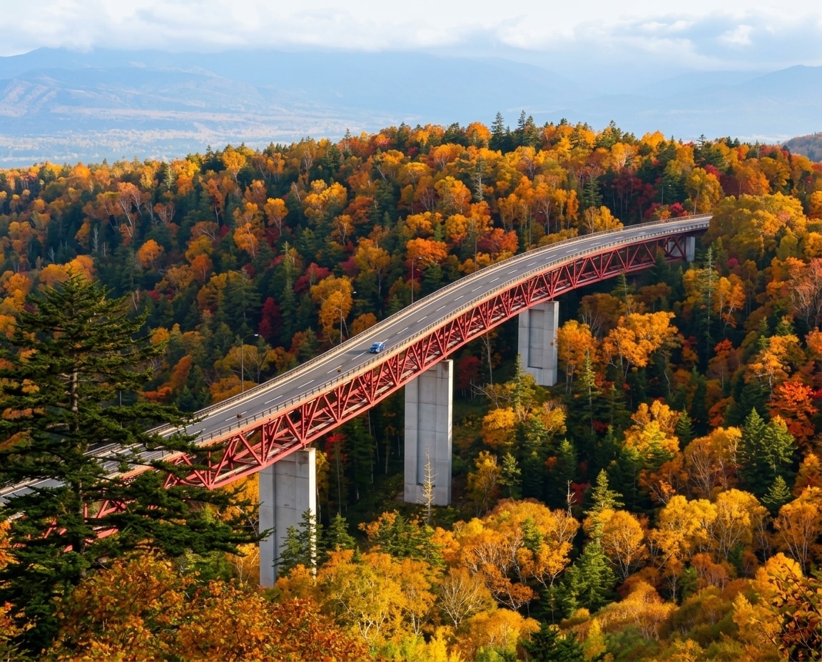 【北海道 三国峠 松見大橋の紅葉】 | の人気AIイラスト・グラビア