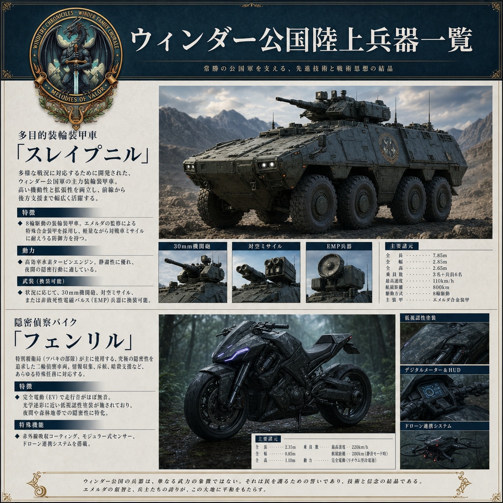 ウィンダー公国の兵器(乗り物)コレクション