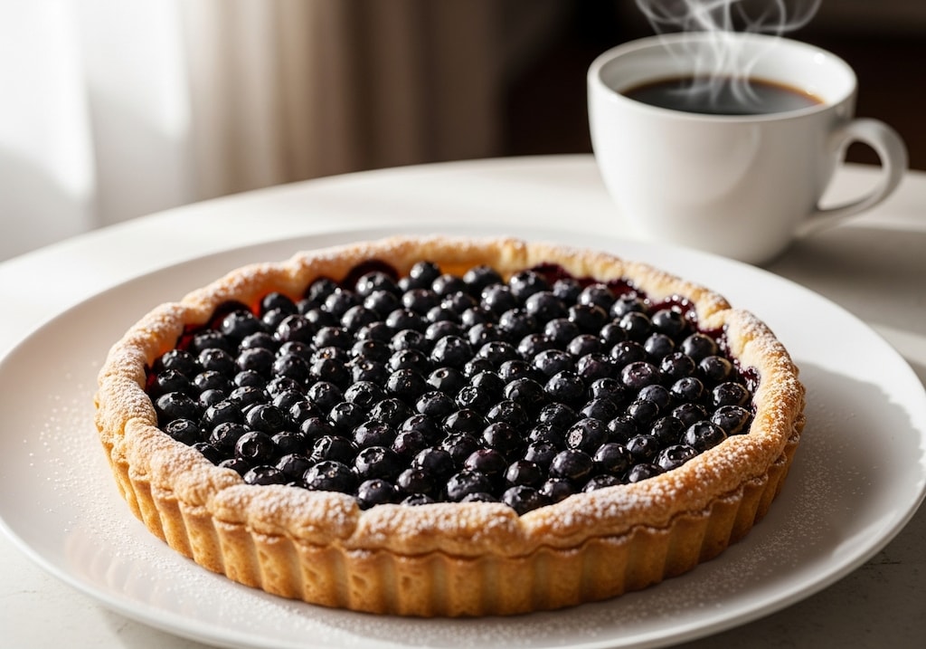 デザートのブルベリータルト