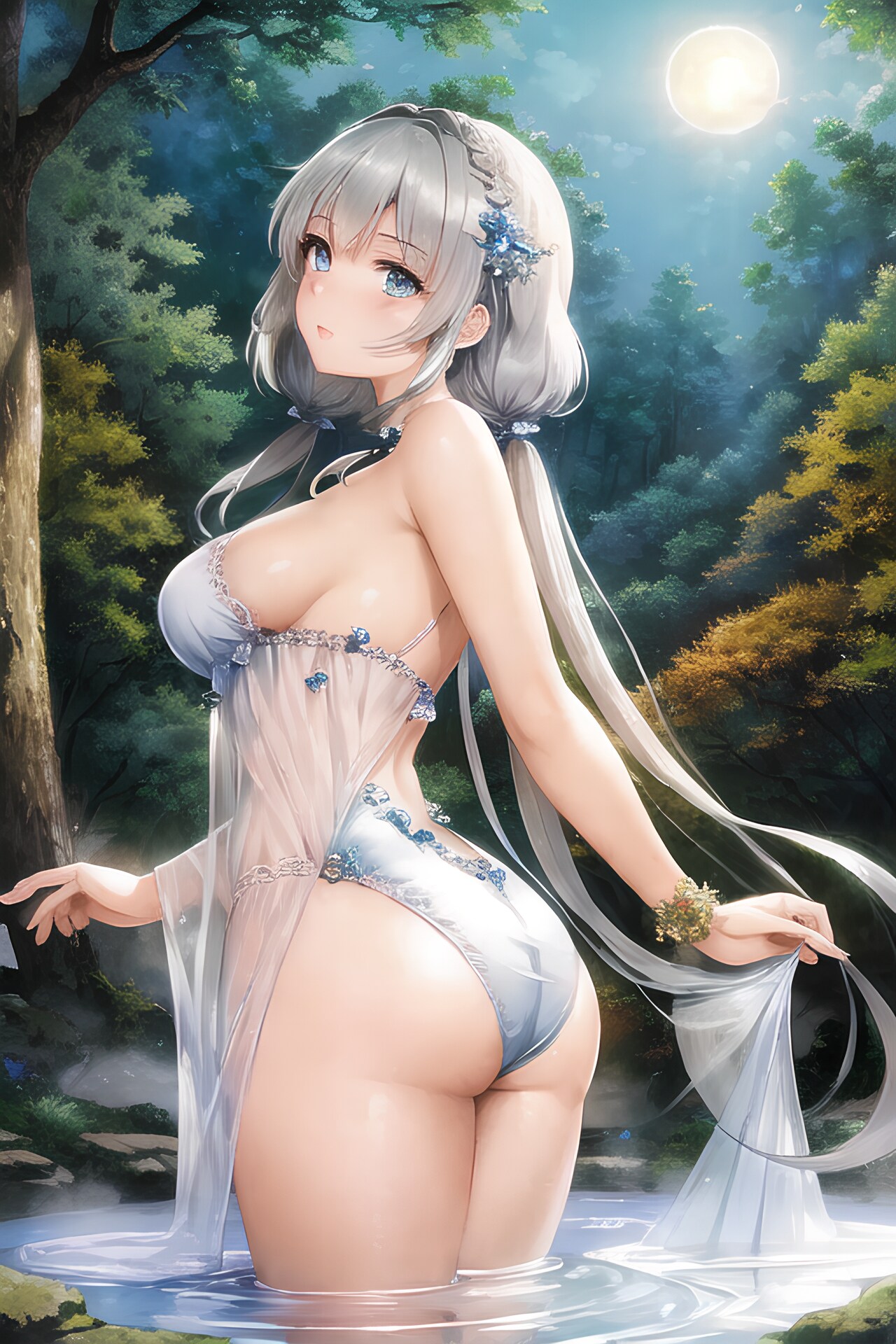 温泉に入る美しい少女 其の2