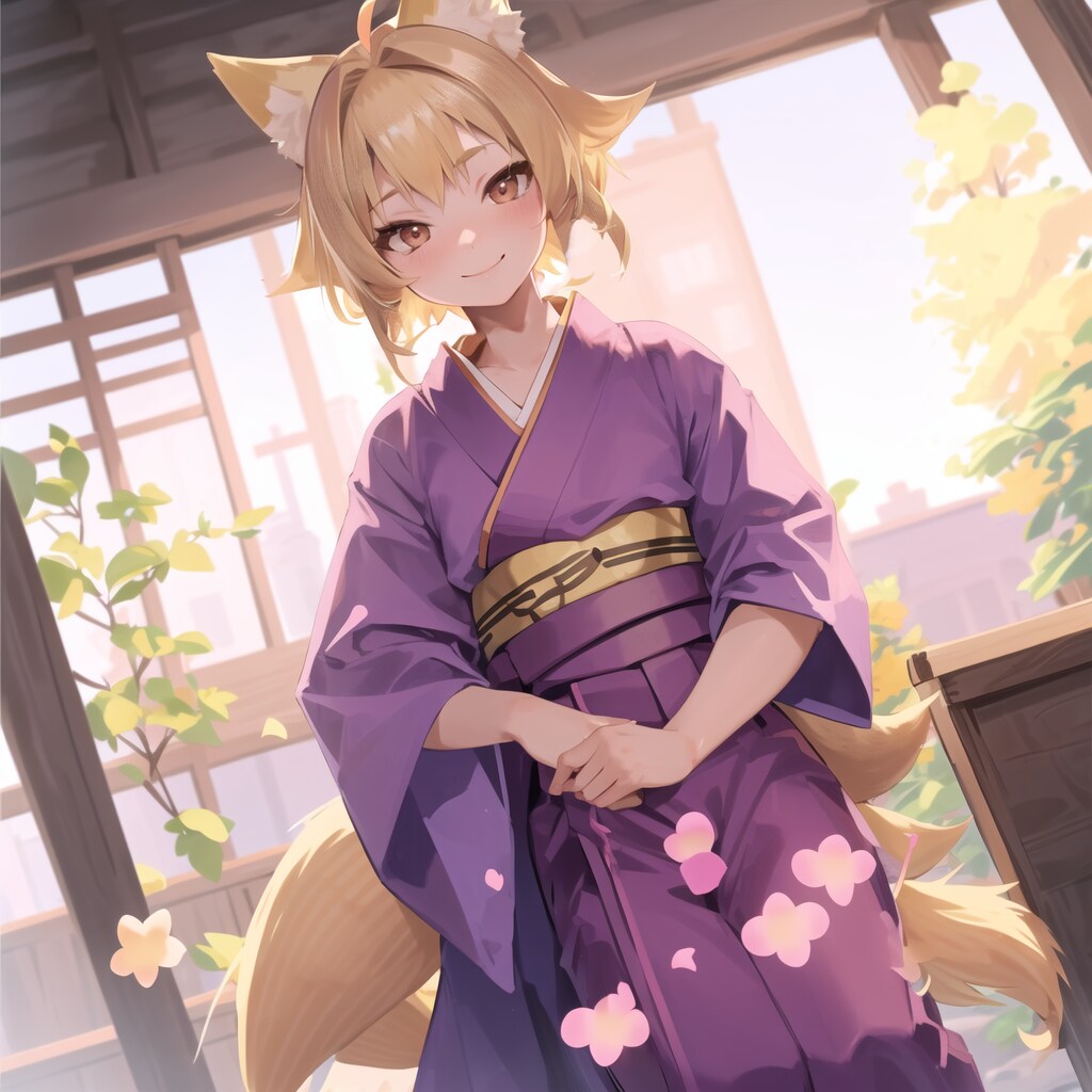 狐っ娘に和服を