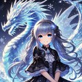 氷属性のドラゴンと青髪の少女 2枚目