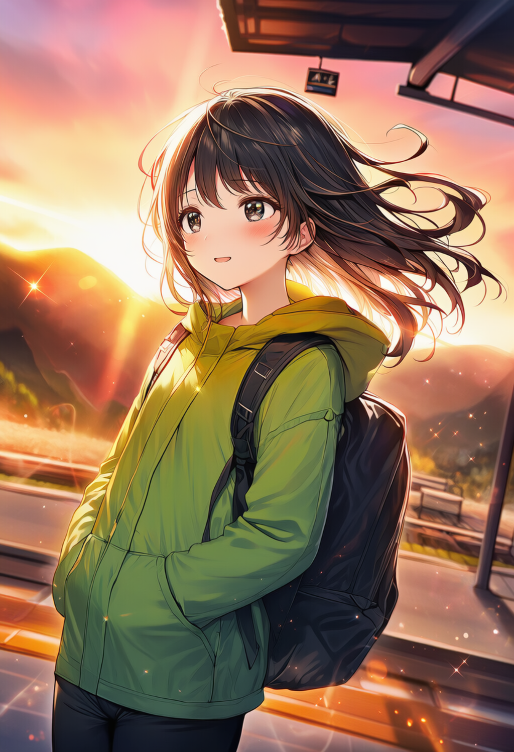 女子高生のソロキャンプ　帰りの駅
