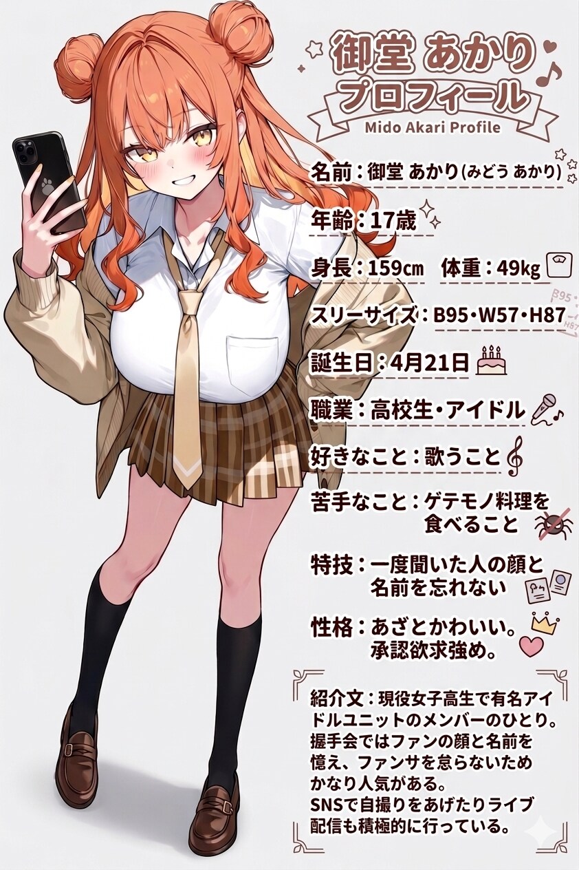 キャラクターシートを作ろう　御堂あかり | の人気AIイラスト・グラビア