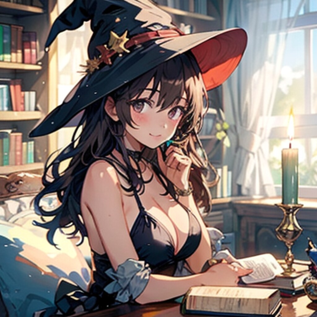 魔女っ子さんと本のある部屋200709