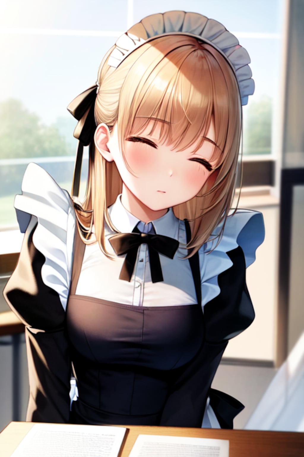 居眠るメイドさん