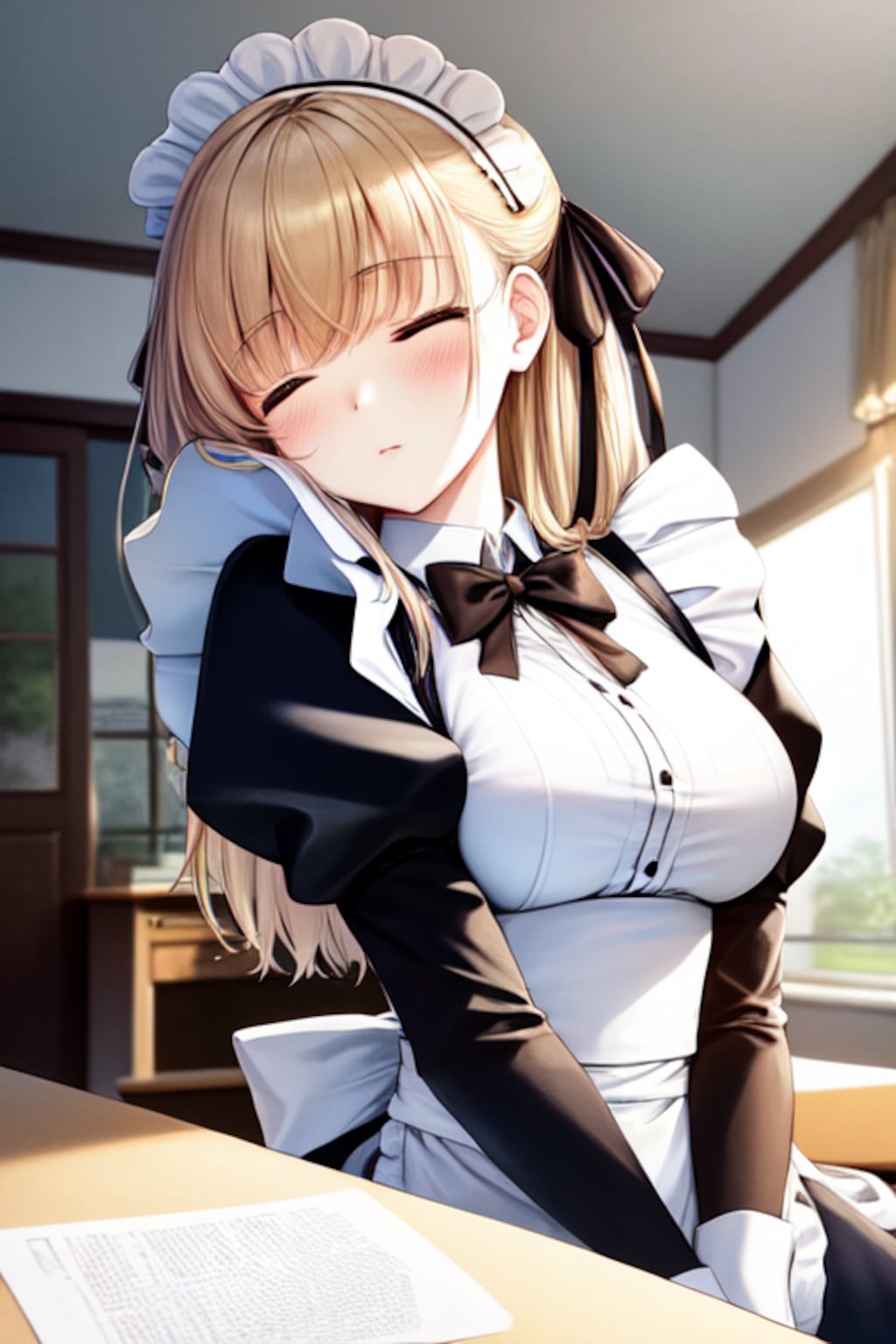 居眠るメイドさん