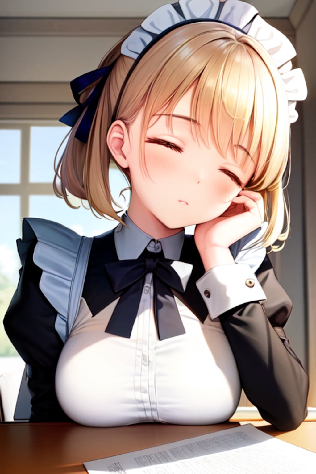 居眠るメイドさん