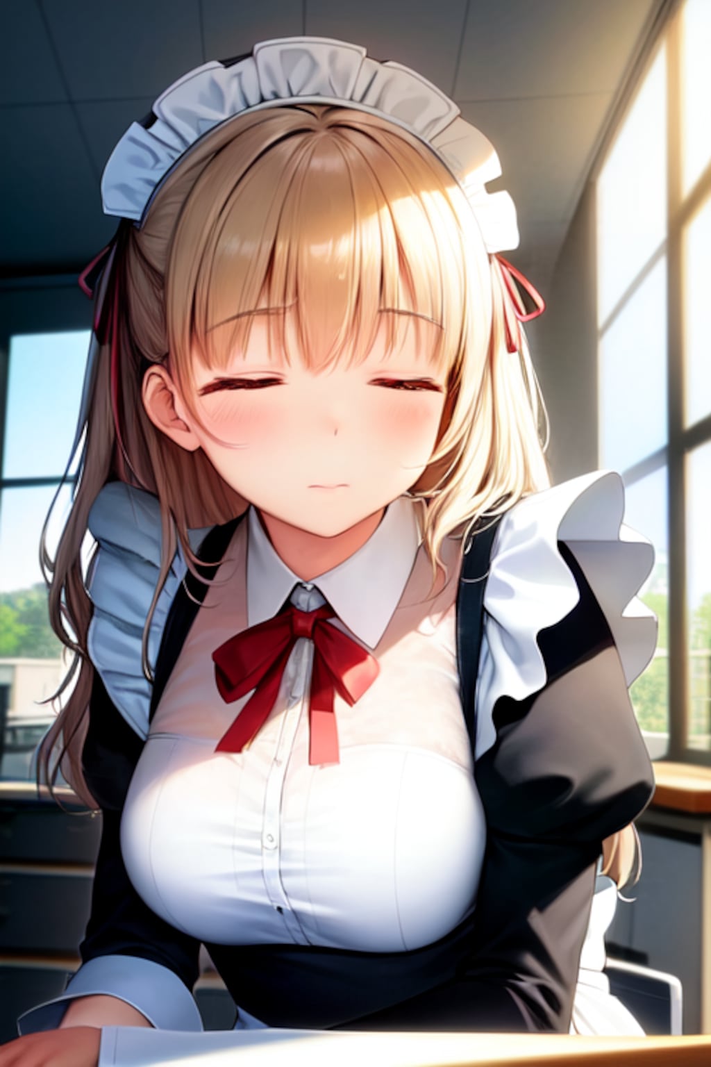 居眠るメイドさん