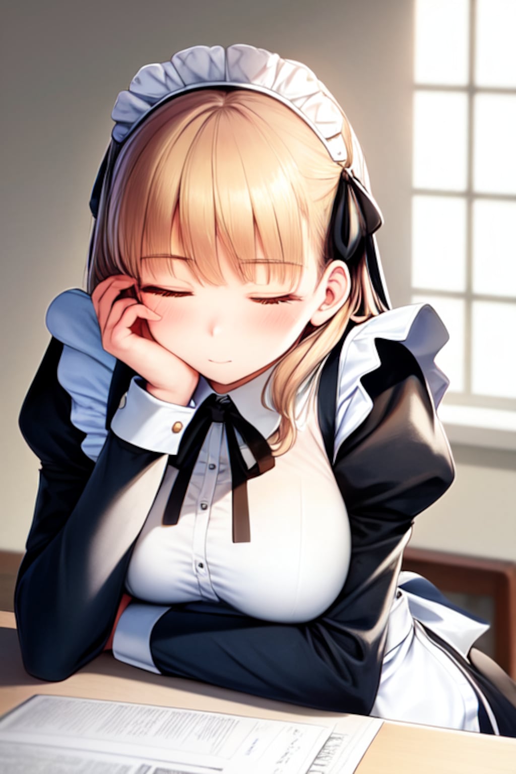 居眠るメイドさん