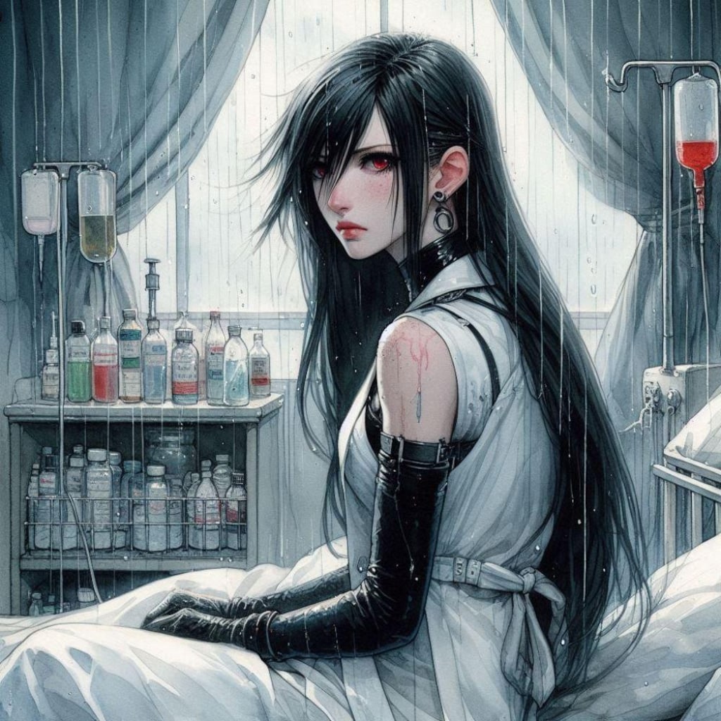 水彩アニメ風市場の医師白衣ボディスーツコスプレ人妻