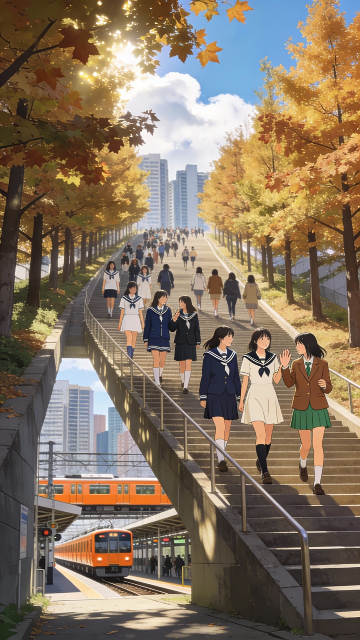 ペデストリアンデッキは学園都市へ | の人気AIイラスト・グラビア