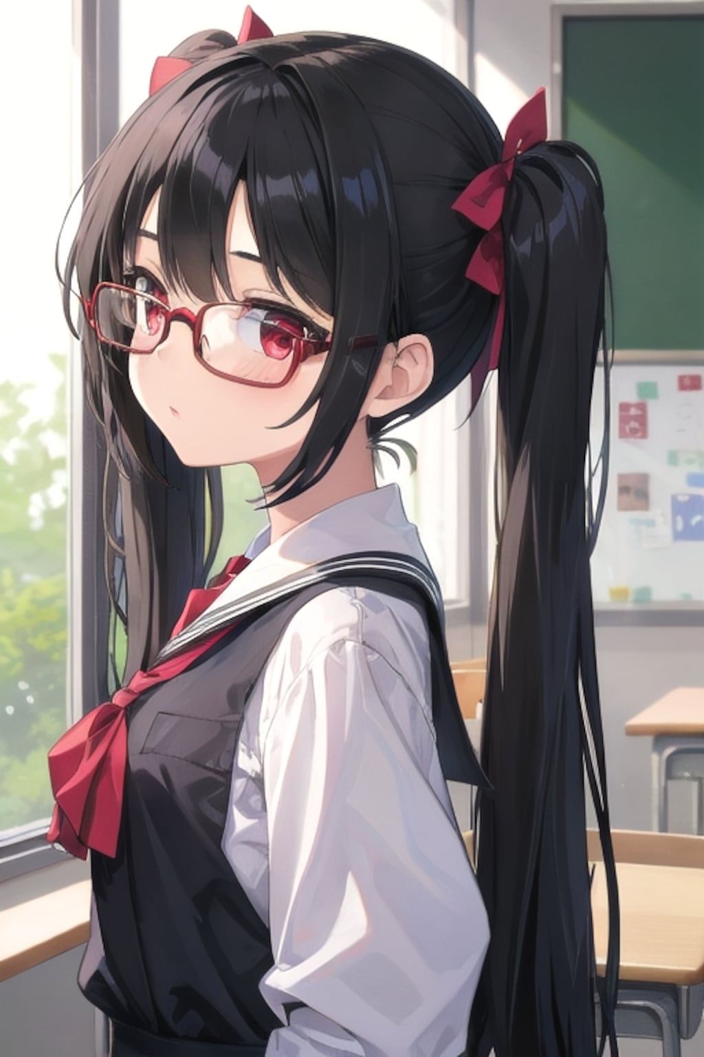 黒髪制服少女　その1