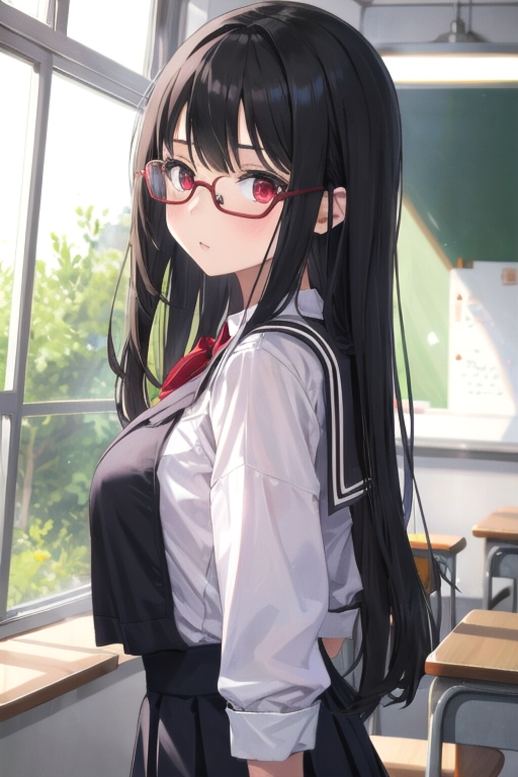 黒髪制服少女　その1