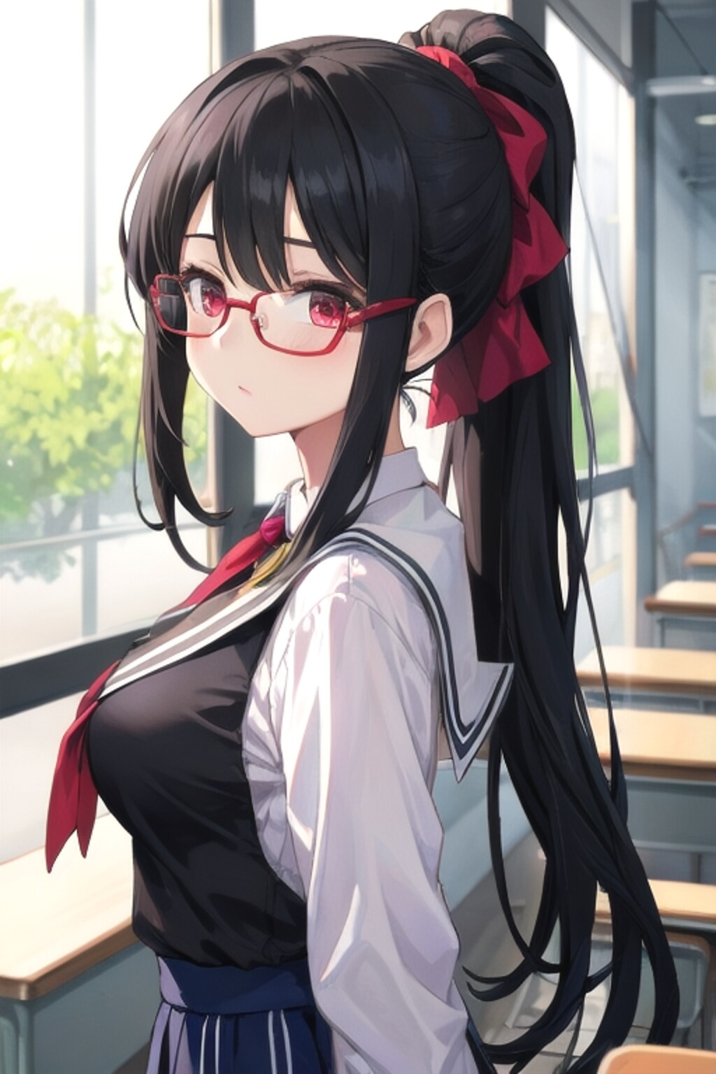 黒髪制服少女　その1