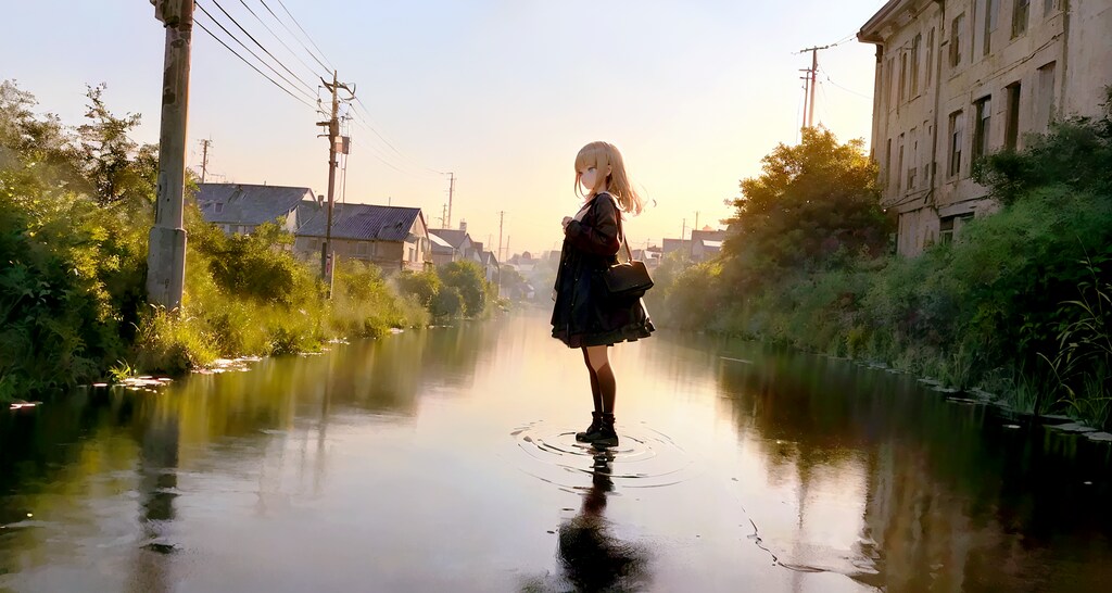 街と水たまり、少女181