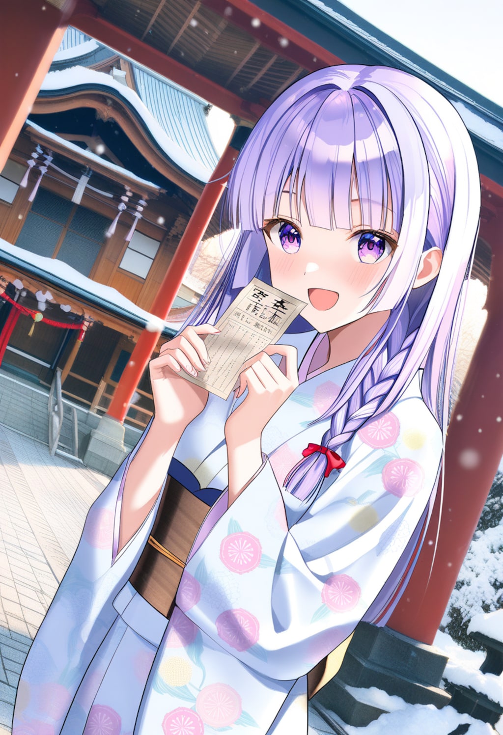 おみくじどうだった？末吉？びみょー、私吉！