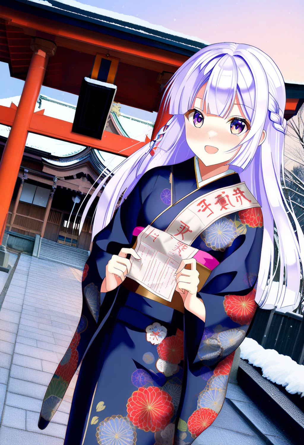 おみくじどうだった？末吉？びみょー、私吉！