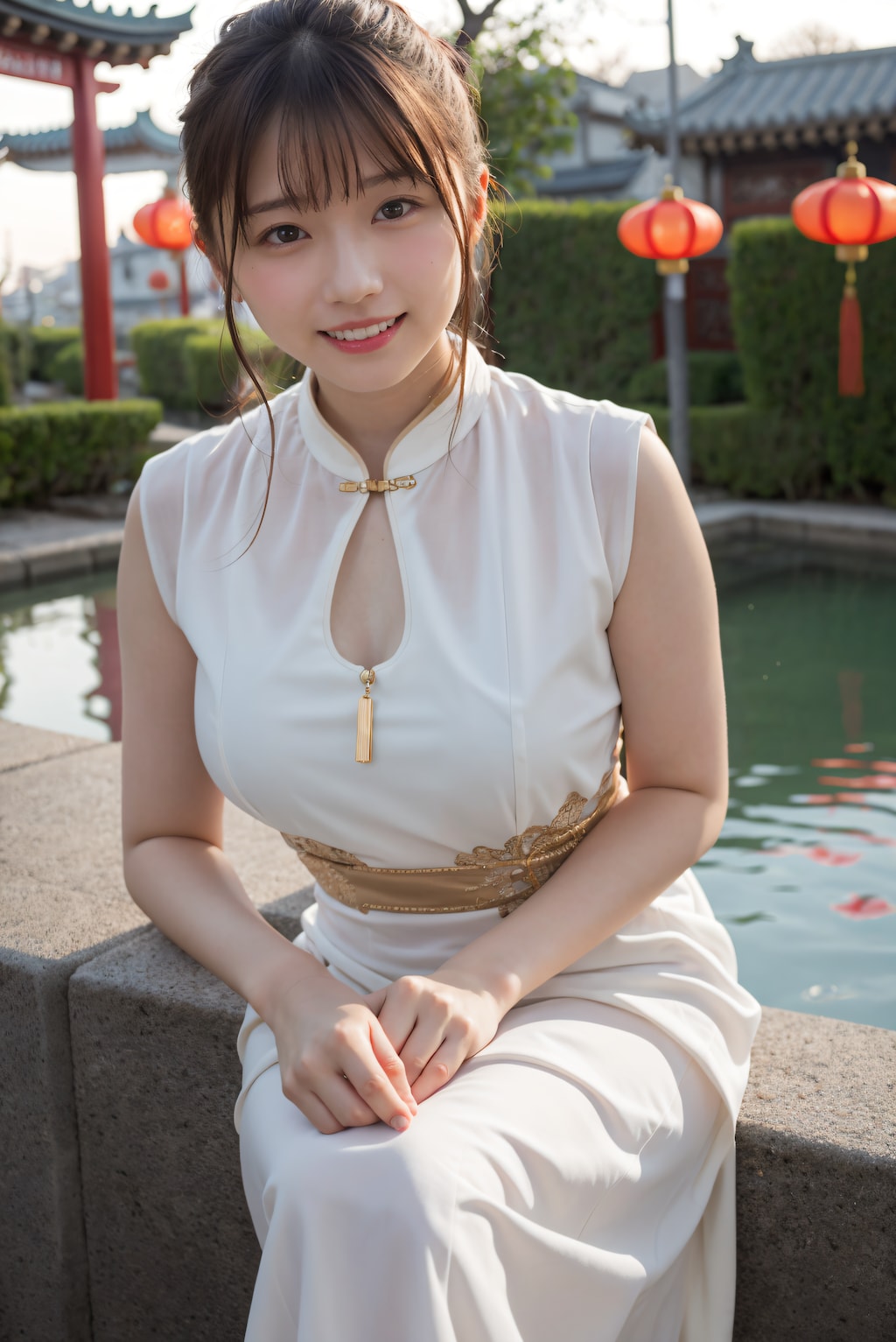 中華街を散策する女性 3