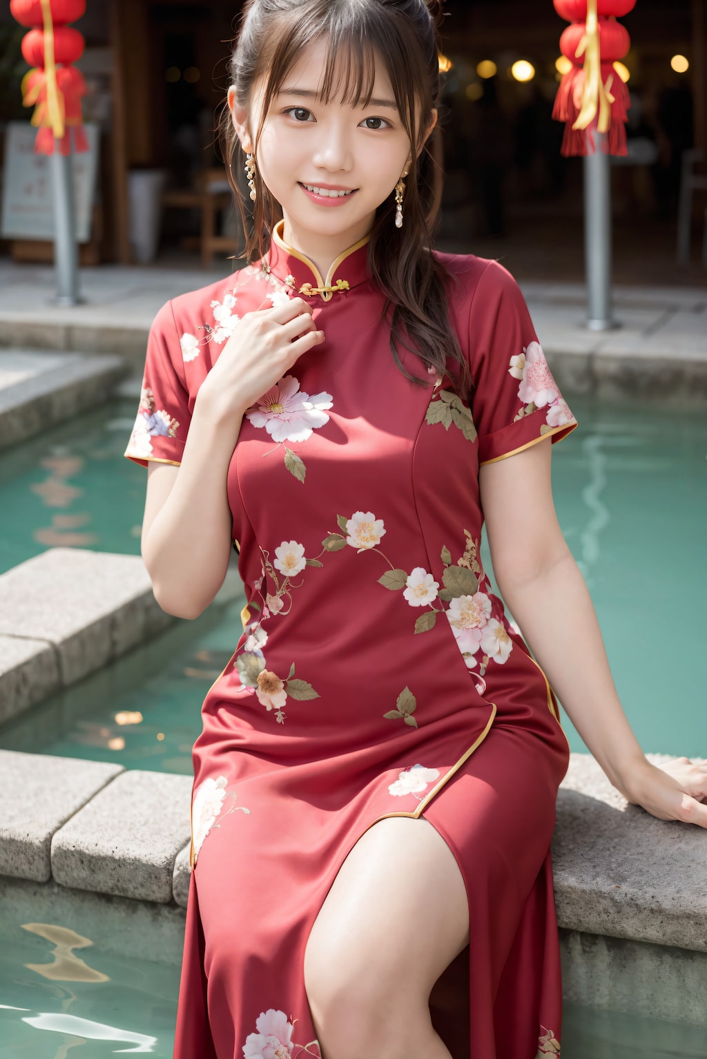 中華街を散策する女性 3