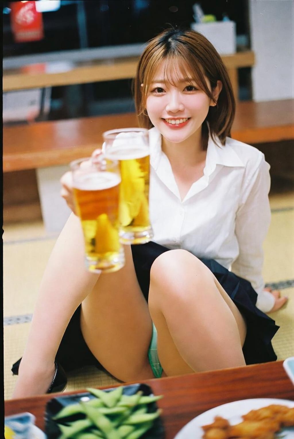 パンチラ　飲み会×居酒屋