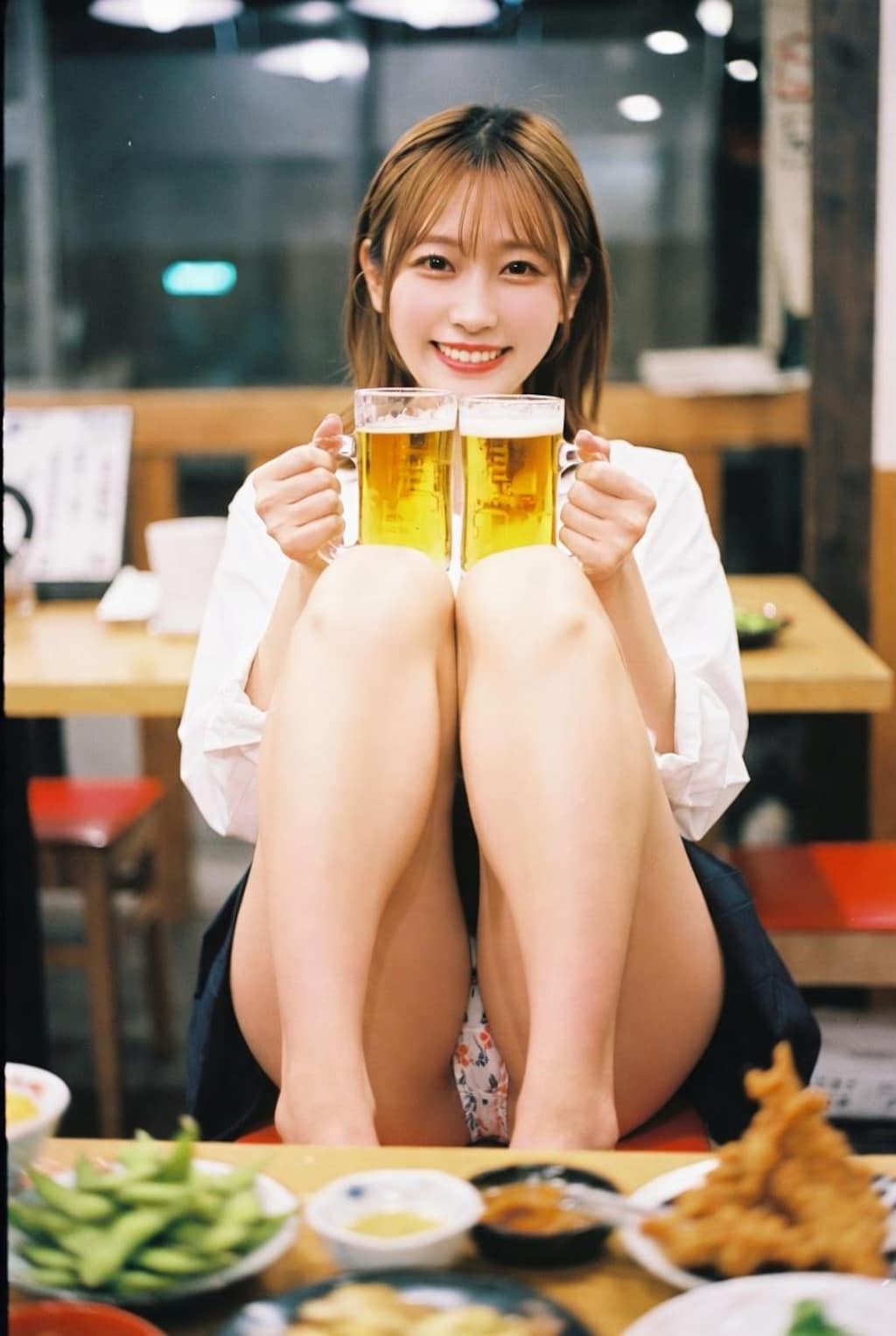 パンチラ　飲み会×居酒屋