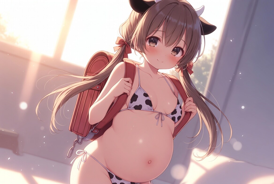 牛柄ビキニロリ妊婦‎(　˙ ؂ ˙　)