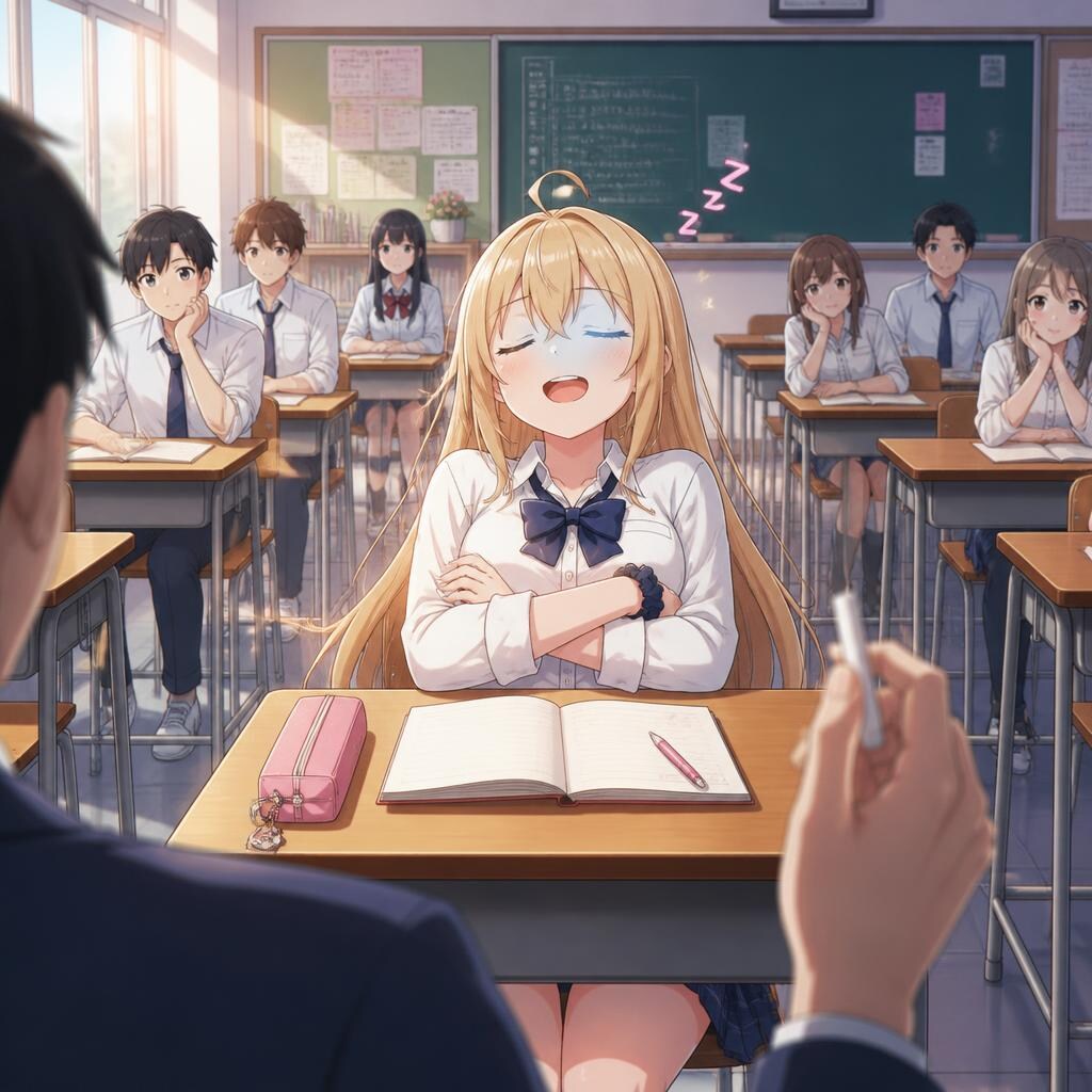 前で眠れる美女
