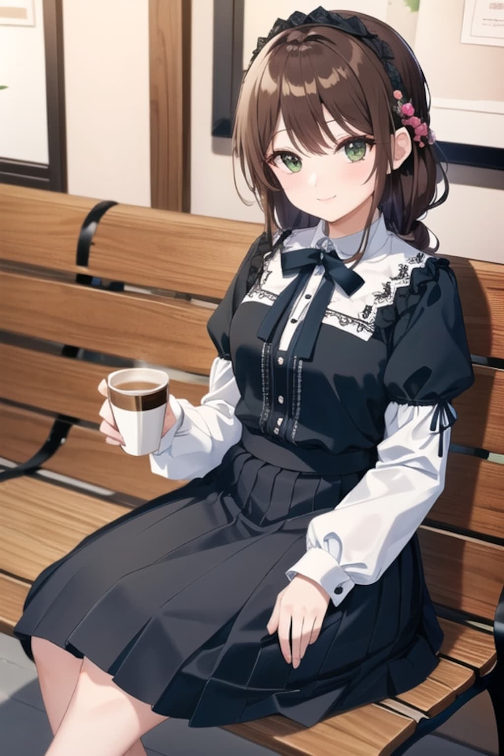 焦茶髪ゴスロリOL