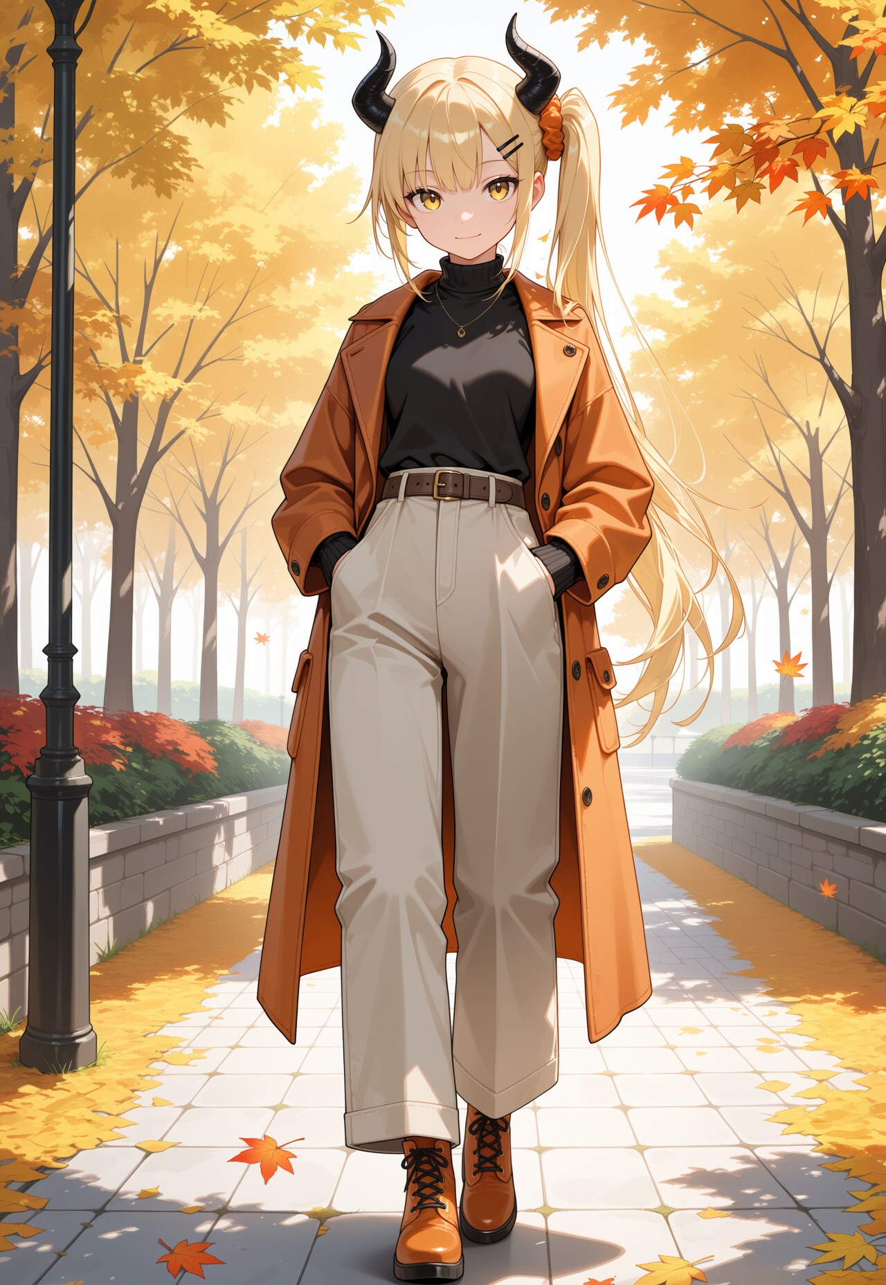 秋コート女鬼高生さん | の人気AIイラスト・グラビア