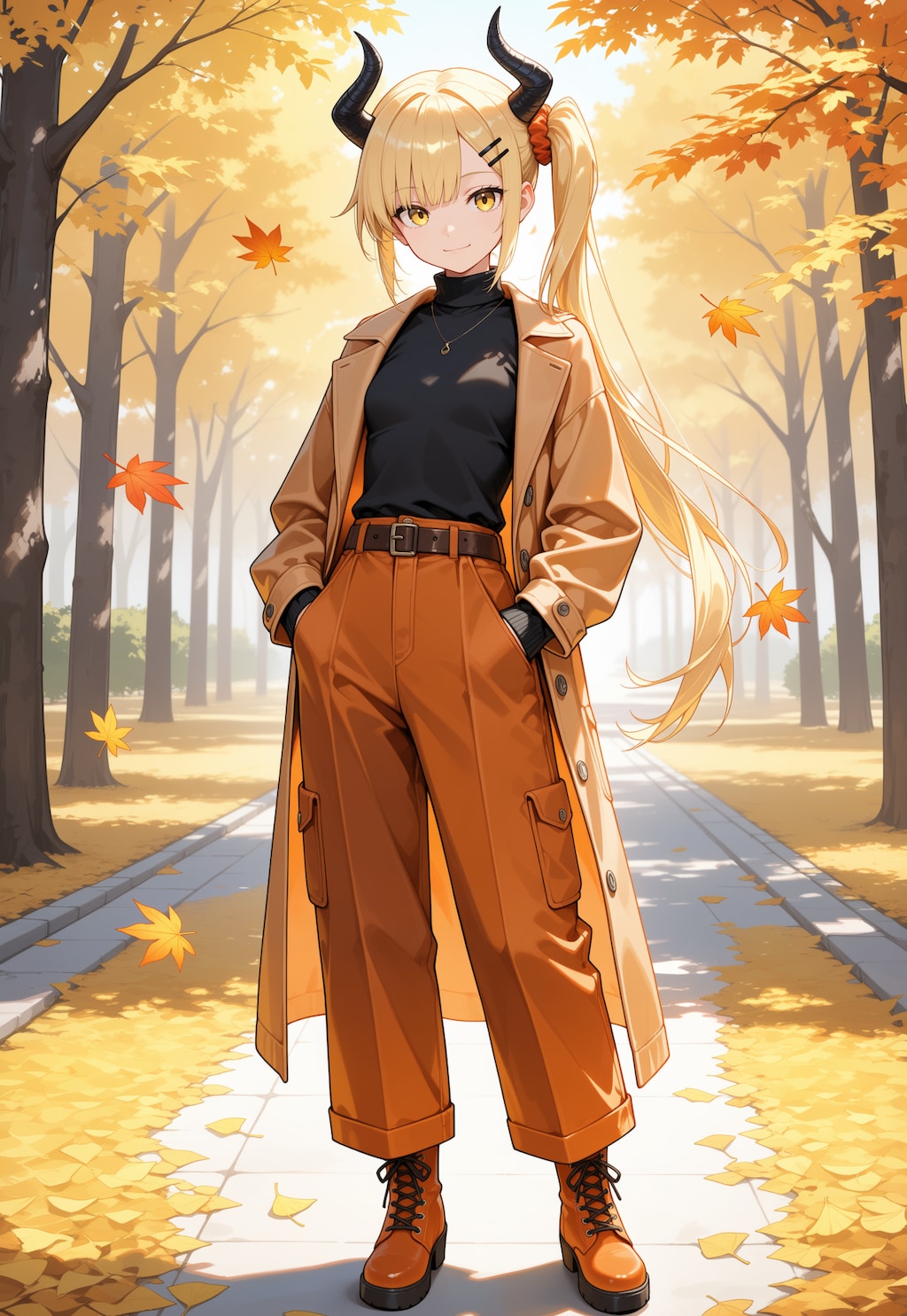 秋コート女鬼高生さん