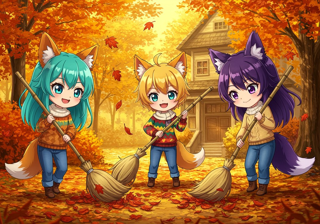 落ち葉を集めて・・