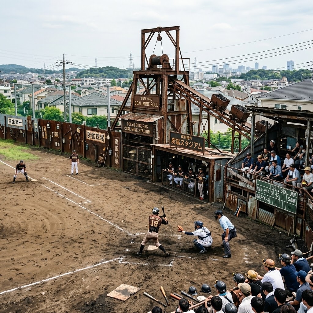 炭鉱っぽい野球場