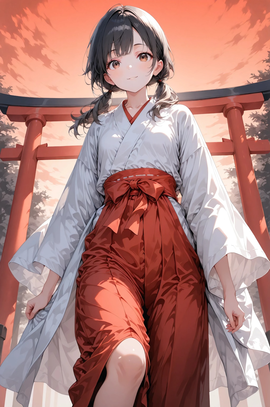 陽菜、夕暮れの鳥居で。⛩️