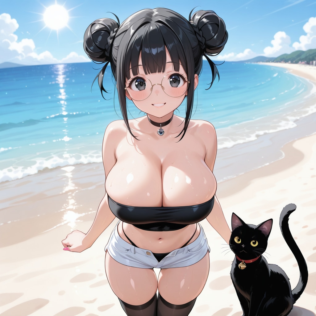 黒猫と無人島とお団子ヘアの八千草千代