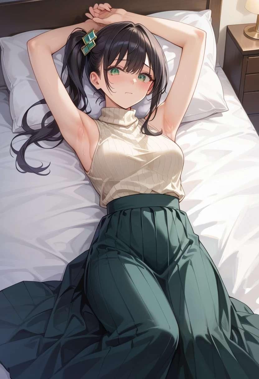 腋見せロングスカート