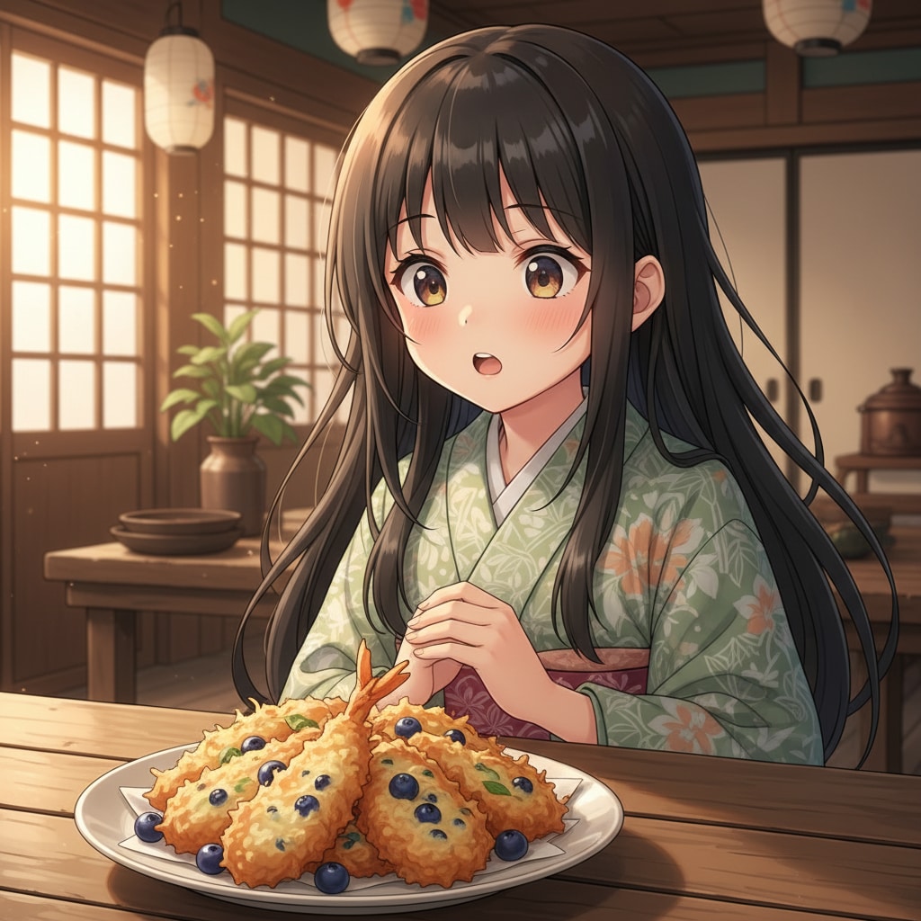 ブルーベリーのかき揚げ天ぷら