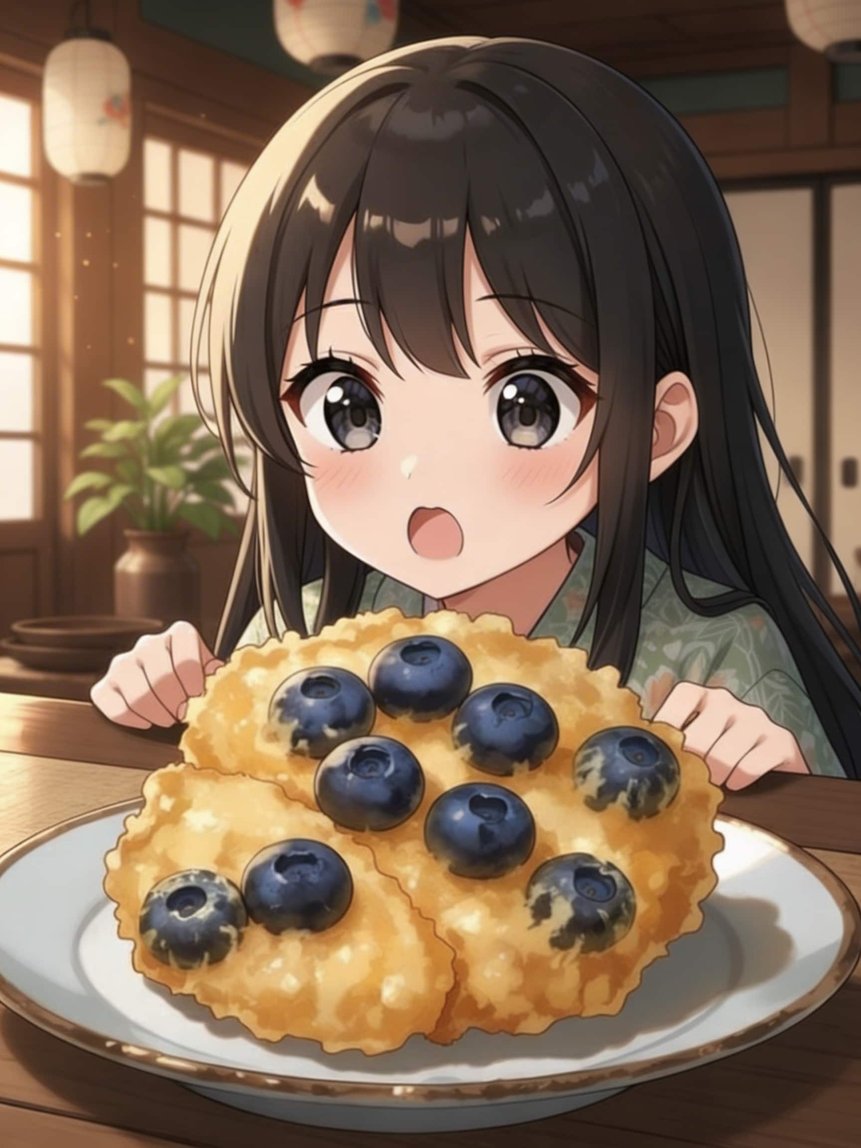 ブルーベリーのかき揚げ天ぷら | の人気AIイラスト・グラビア